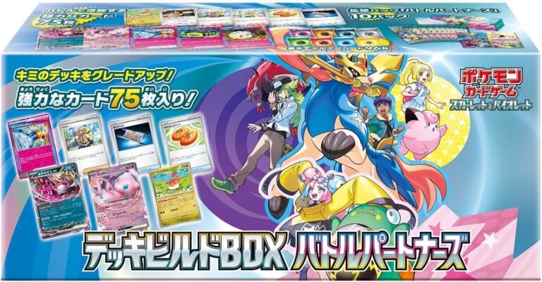 Japanese Pokemon TCG SV9 Deck Build Box Battle Partners factory sealed box featuring key artwork and set contents.