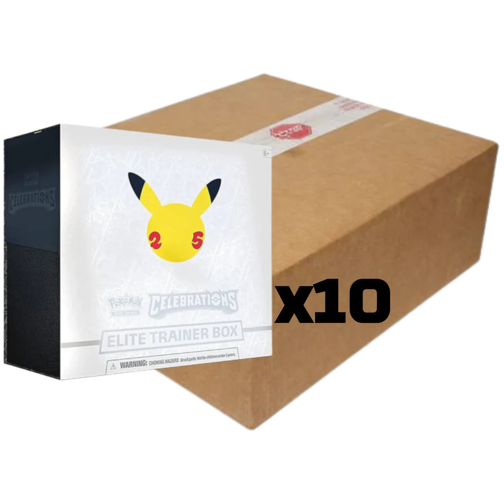 IMG_7623 Pokemon TCG Celebrations Pokemon Center Elite Trainer Box Sealed Case (x4) - Image 1